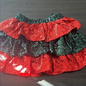 Fantastic Fawn Red and Black Sequin A-Line Skirt